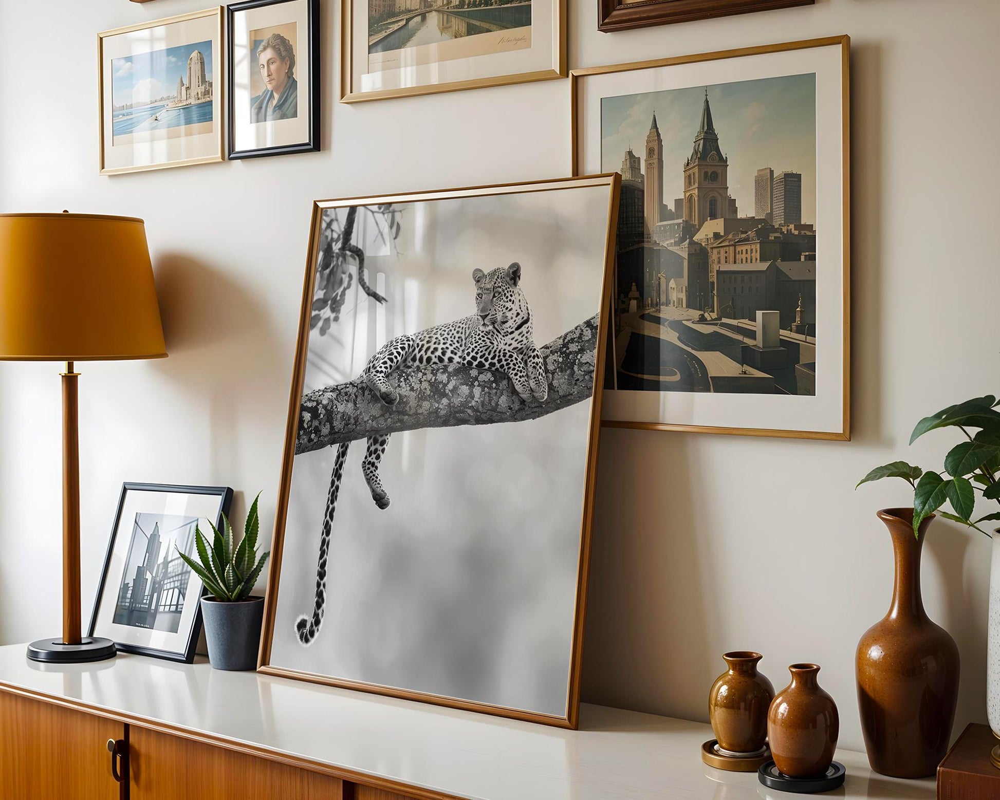 Wildlife Poster | Leopard Photography Print | Minimalist Safari Wall Art wall art print, minimalist black and white poster, modern Scandinavian wall decor, Monohaus