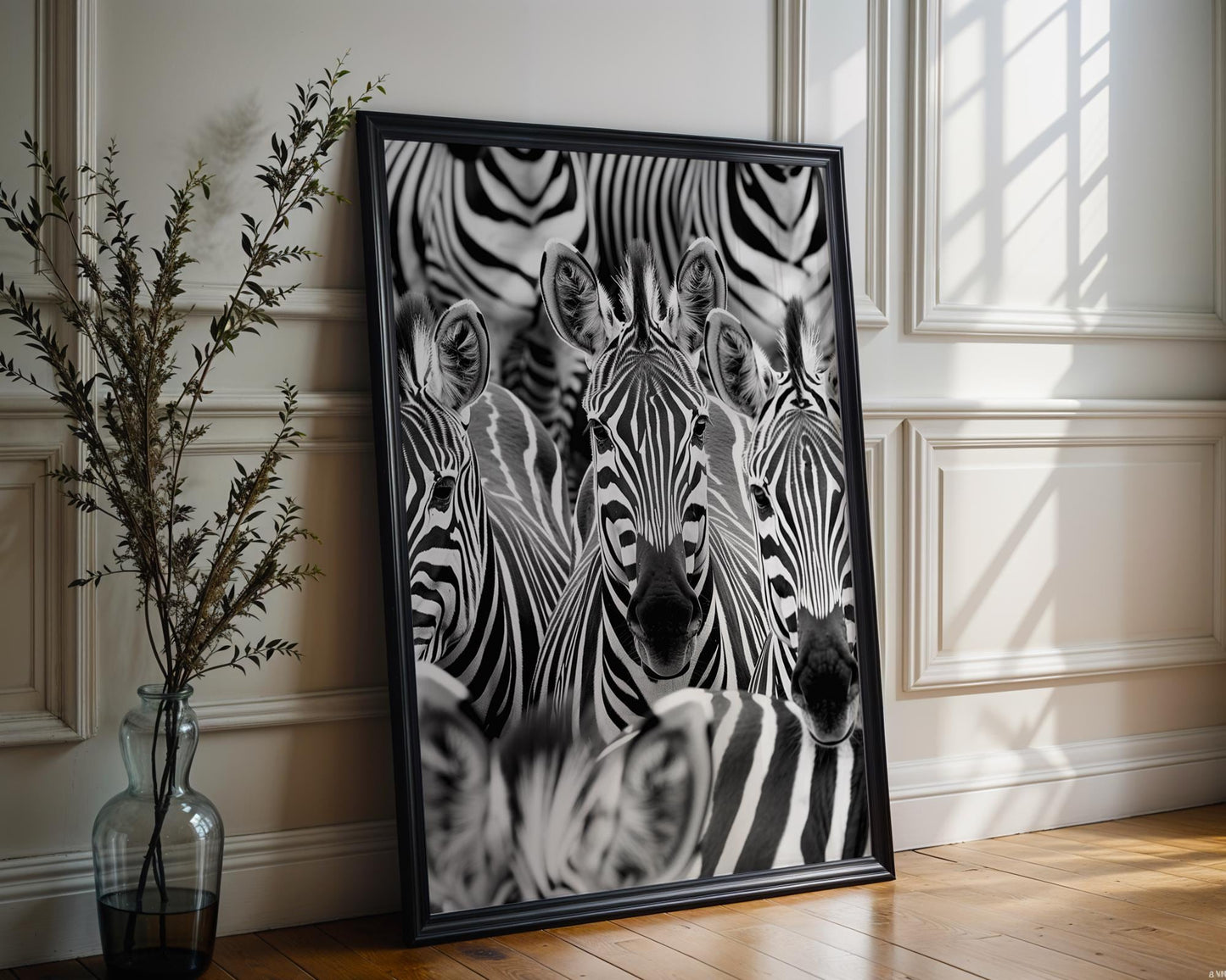 Wildlife Poster | Zebra Herd Photography Print • Minimalist Black & White Safari Wall Art wall art print, minimalist black and white poster, modern Scandinavian wall decor, Monohaus