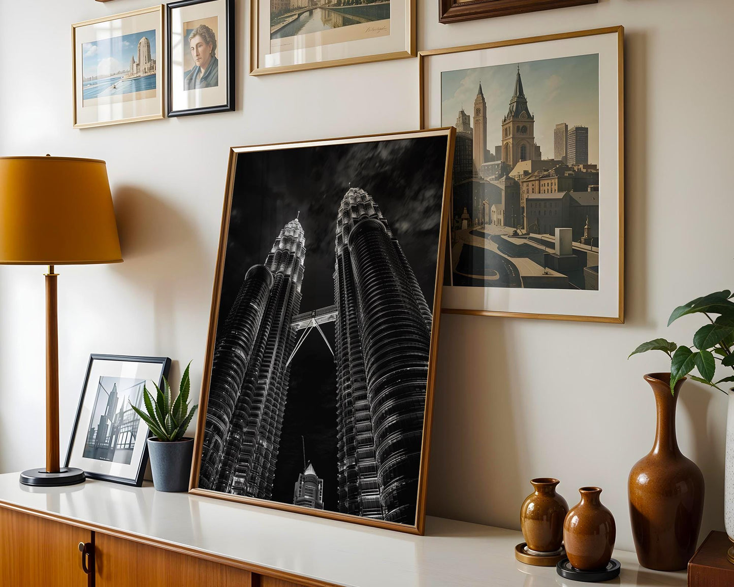 World Landmark | Petronas Towers Print | Kuala Lumpur Black and White Architecture wall art print, black and white architectural poster, minimalist modern Scandinavian wall decor, Monohaus