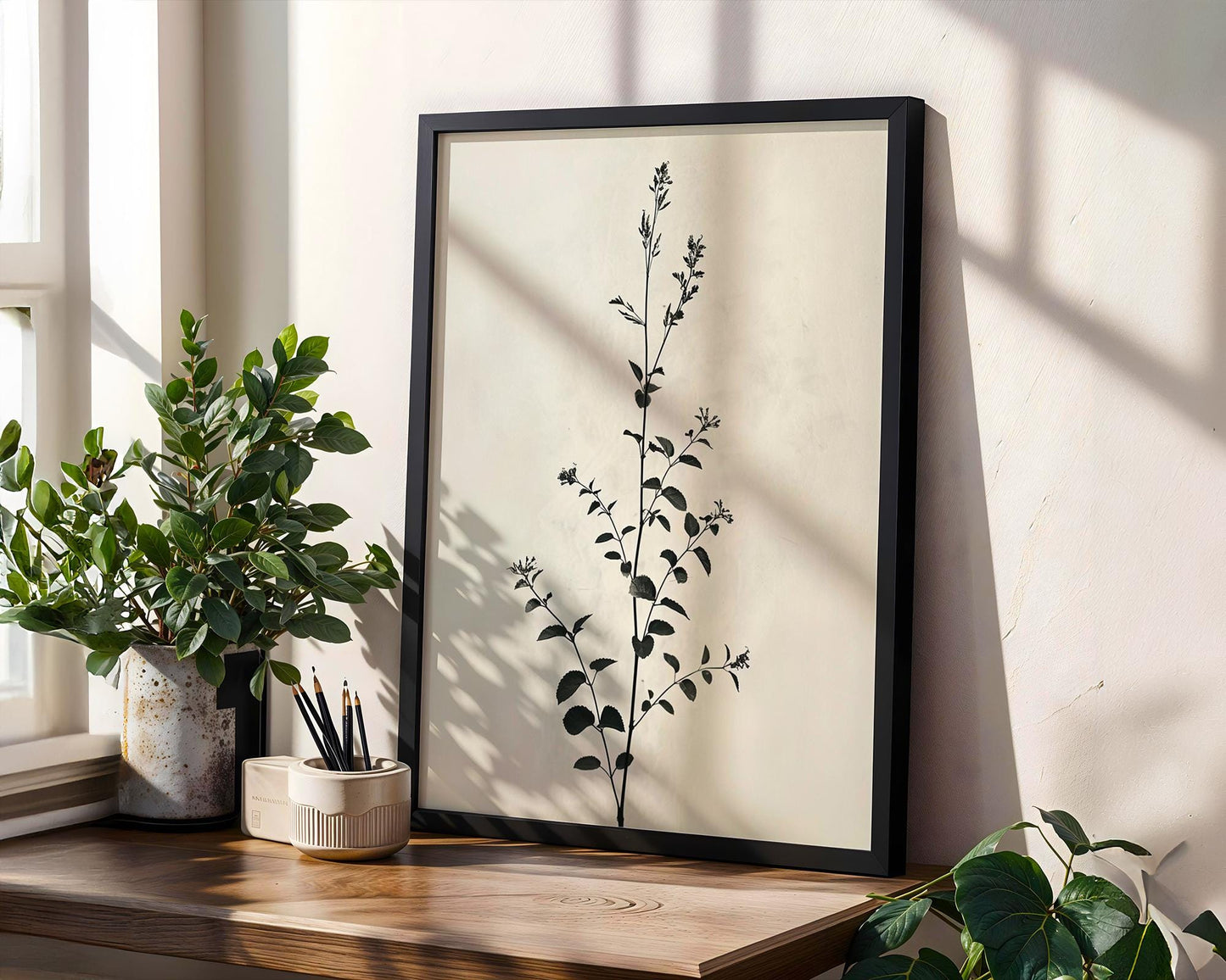 Botanical Photo | Silhouette Art Print | Minimalist Black & White Photography wall art print, minimalist black and white poster, modern Scandinavian wall decor, Monohaus