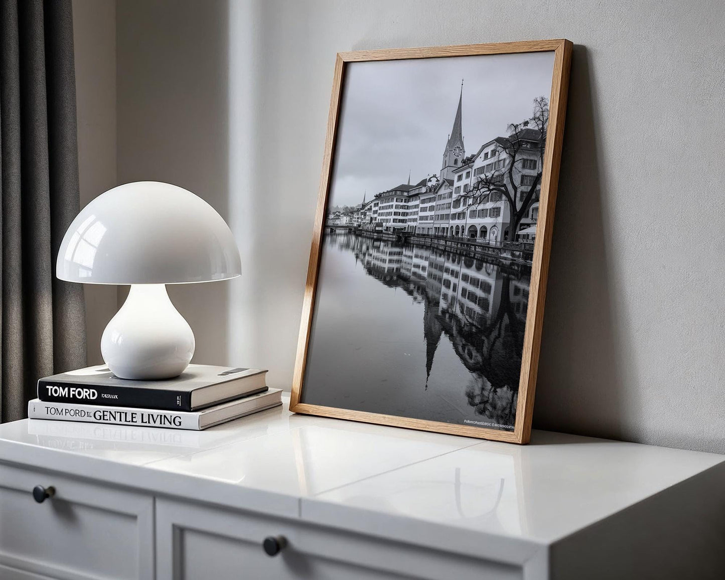 World Landmark | Zurich Old Town Black and White Photography Print | Switzerland Architecture Wall Art