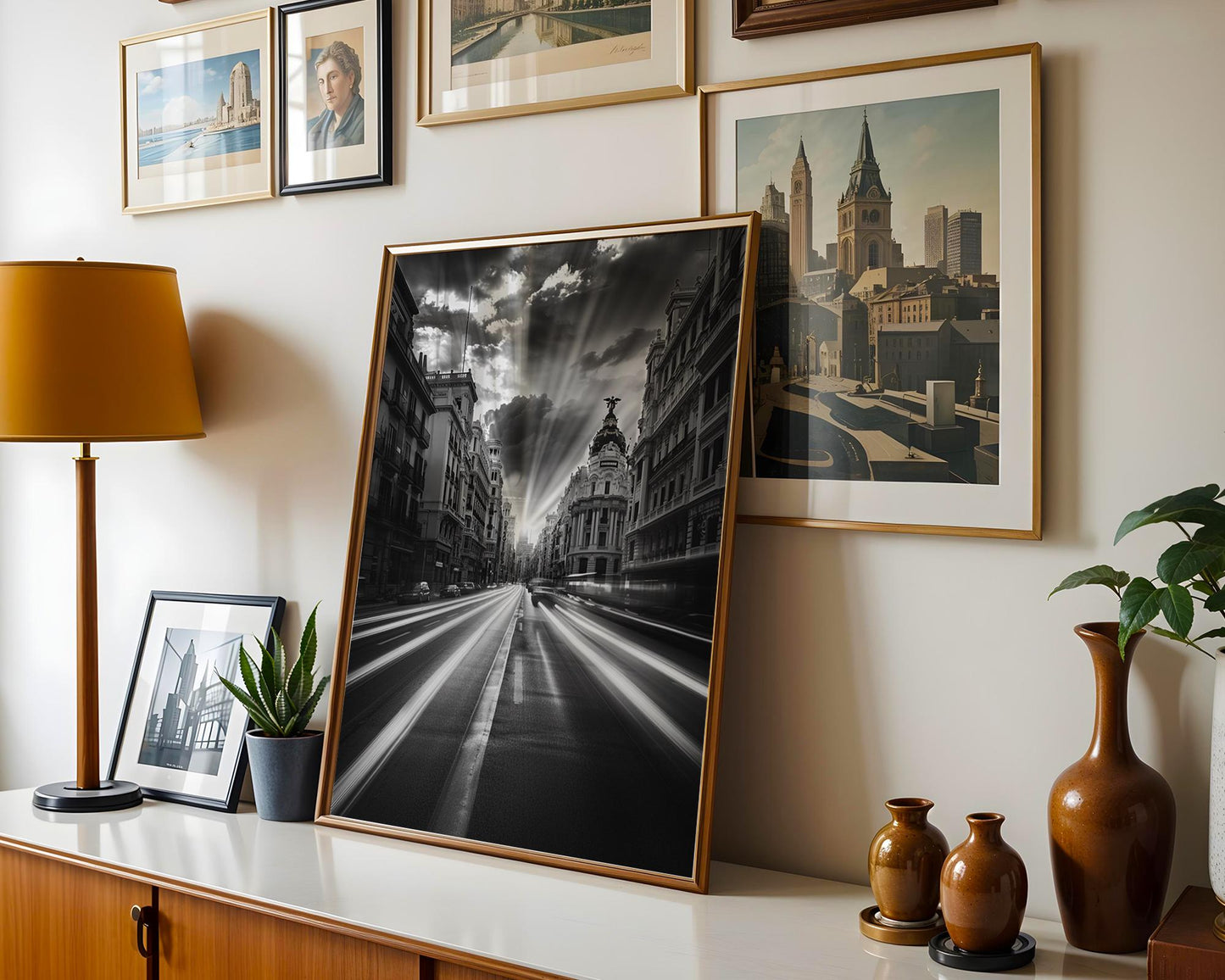 World Landmark | Madrid Gran Vía Photography Print | Black and White Spain Architecture Wall Art