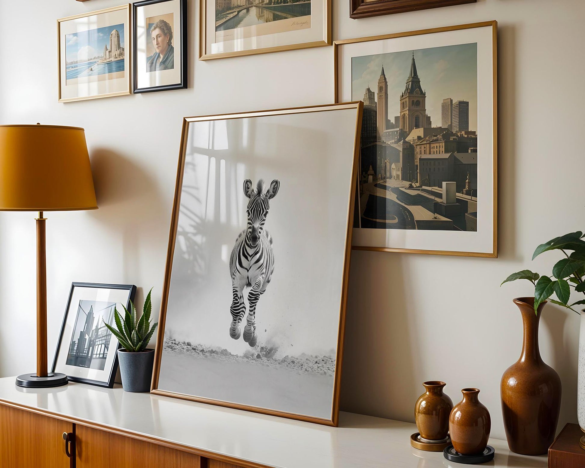 Wildlife Poster | Running Zebra Foal Print • Black & White Minimalist Safari Photography wall art print, minimalist black and white poster, modern Scandinavian wall decor, Monohaus