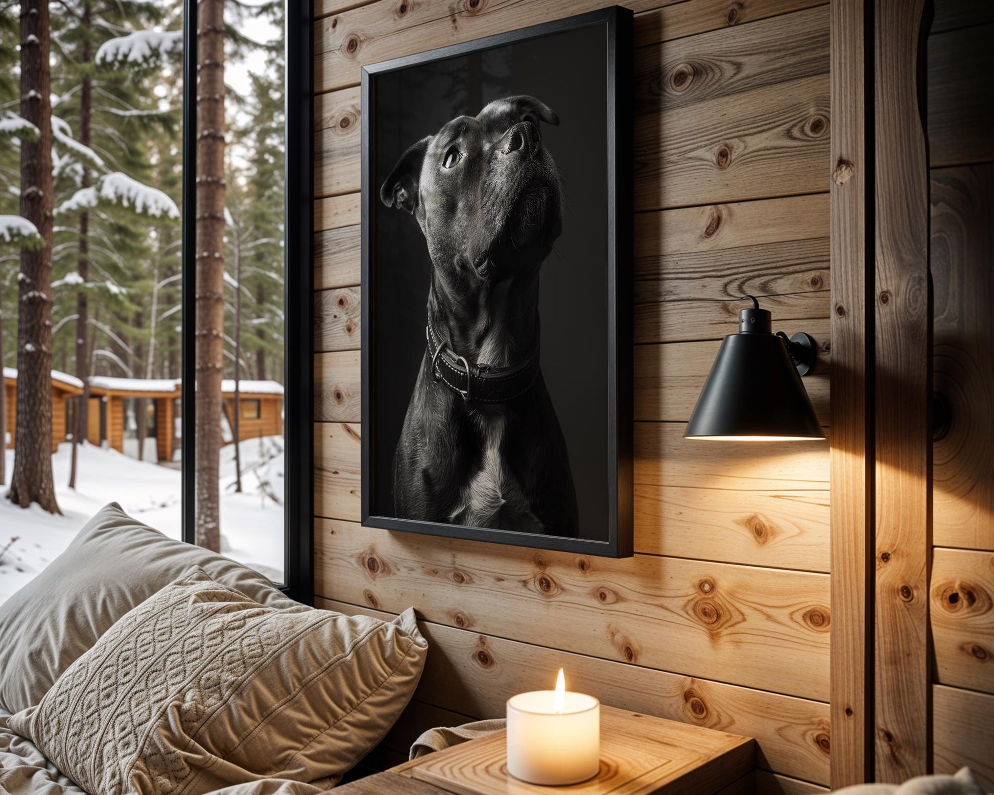 Dog Photography Pitbull Puppy Art Print | Modern Minimalist Pet Portrait wall art print, minimalist black and white poster, modern Scandinavian wall decor, Monohaus