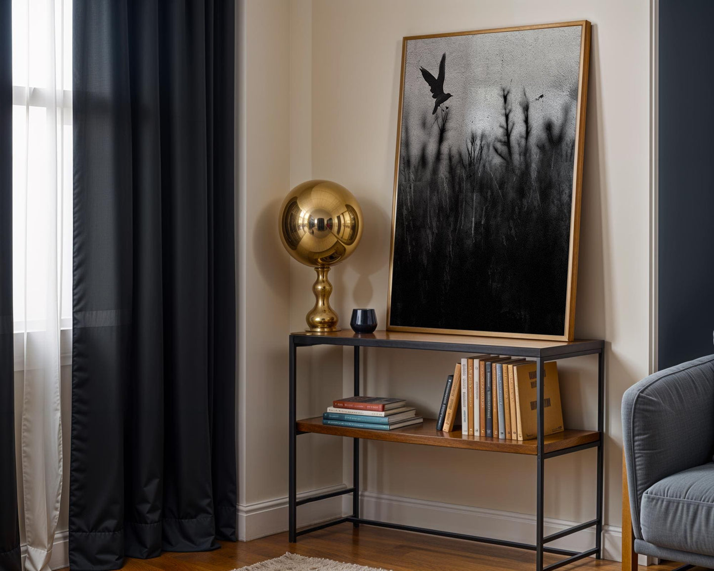 Black and White Bird Photography Print | Modern Minimalist Wall Art wall art print, minimalist black and white poster, modern Scandinavian wall decor, Monohaus