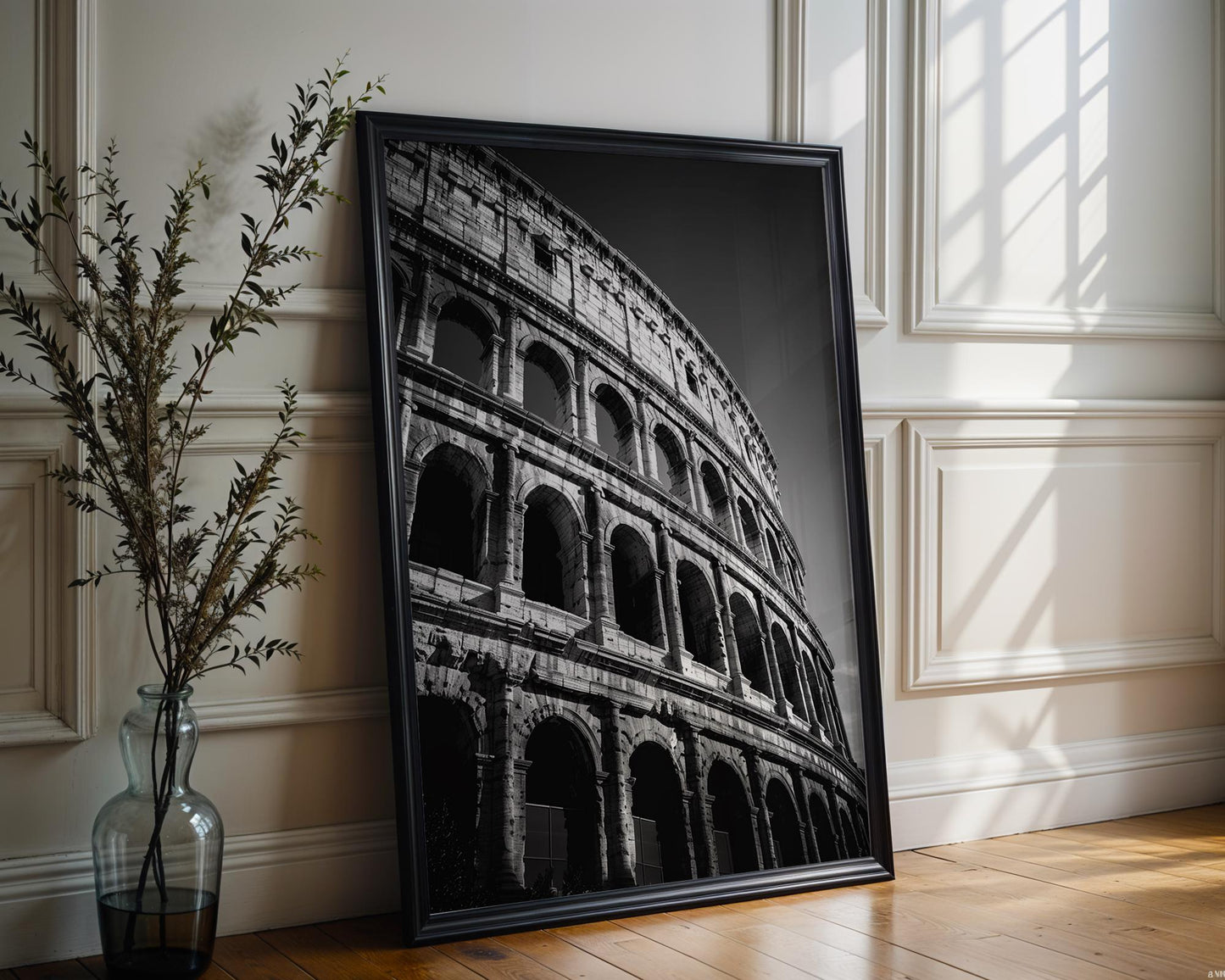 World Landmark | Rome Colosseum Photography Print | Black and White Ancient Architecture