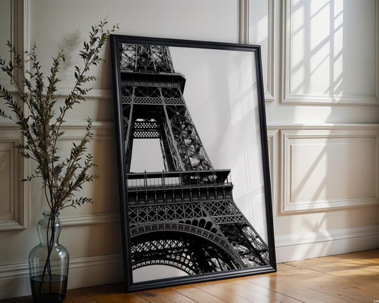 World Landmark | Eiffel Tower Print | Black and White Paris Photography, Minimalist Architecture wall art print, black and white architectural poster, minimalist modern Scandinavian wall decor, Monohaus