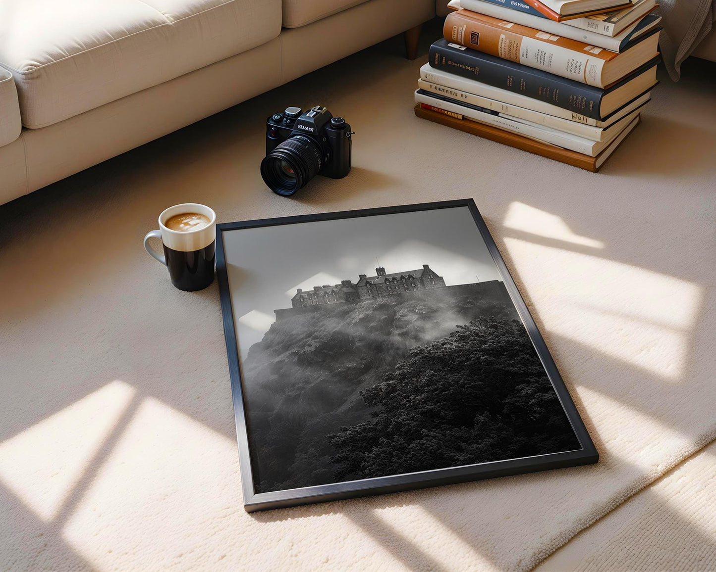 World Landmark | Edinburgh Castle Print | Moody Scotland Photography, Historic Travel Decor