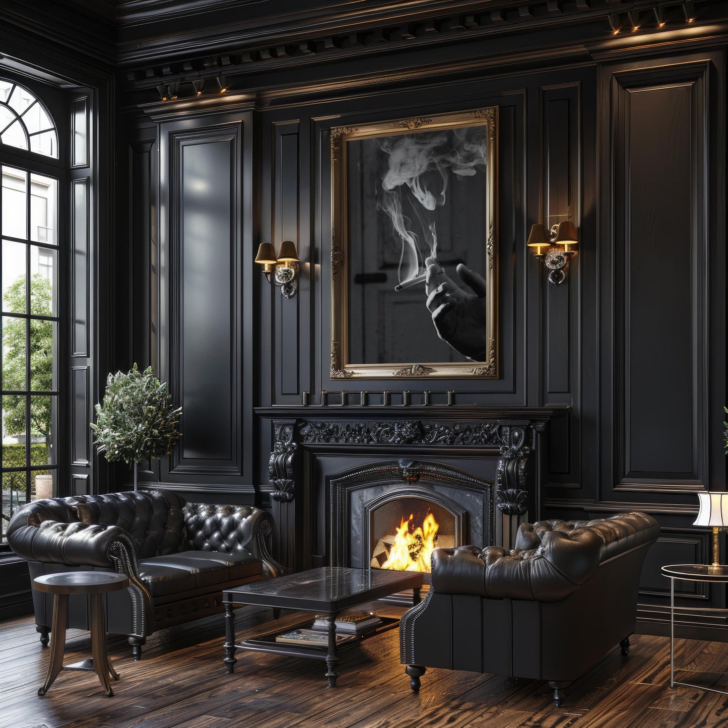 Designer Wall Art | Smoking Photography Print | Black and White Minimal Home wall art print, minimalist black and white poster, modern Scandinavian wall decor, Monohaus