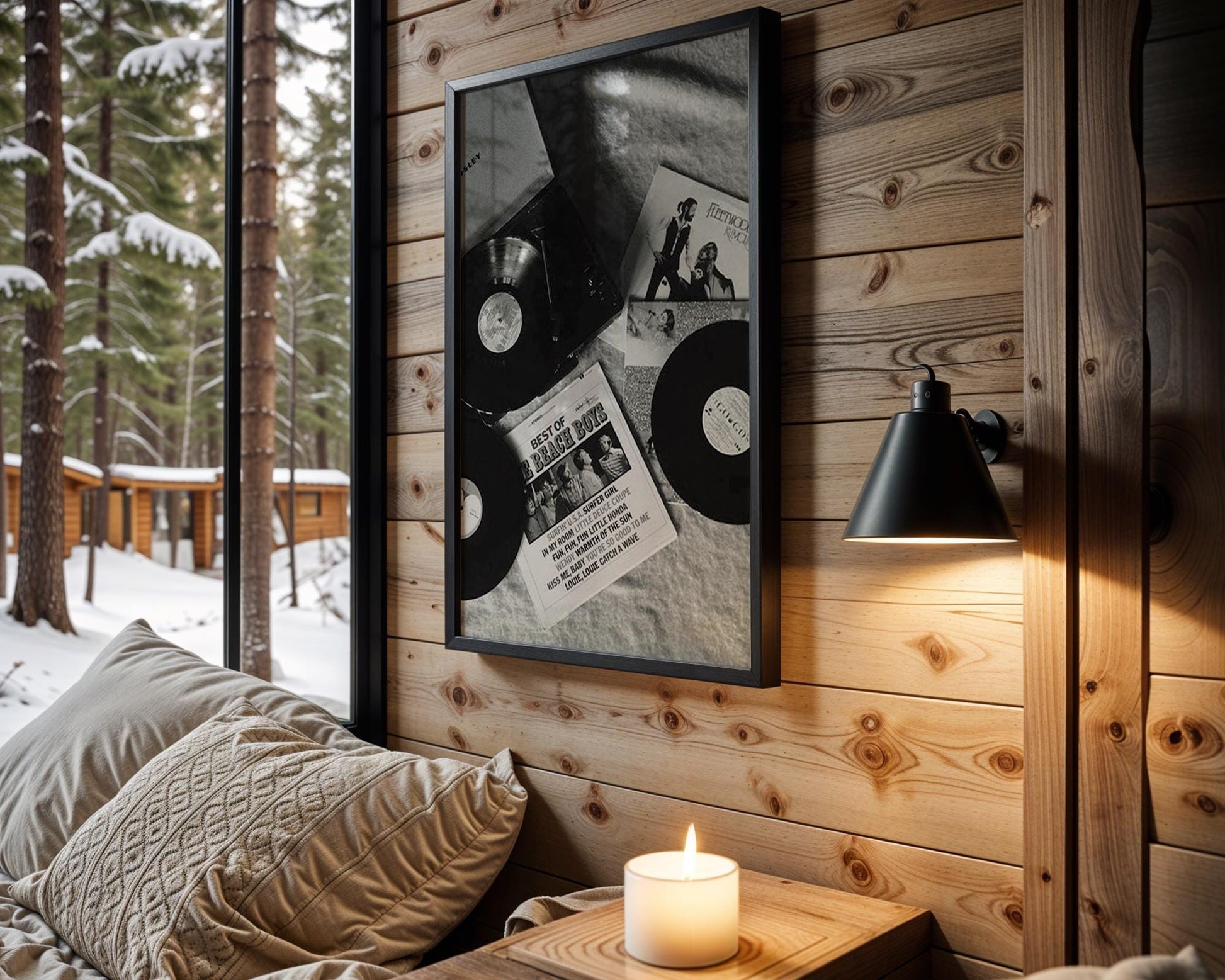 Designer Wall Art | Vinyl Record Player Photography | Black & White Music Poster wall art print, minimalist black and white poster, modern Scandinavian wall decor, Monohaus