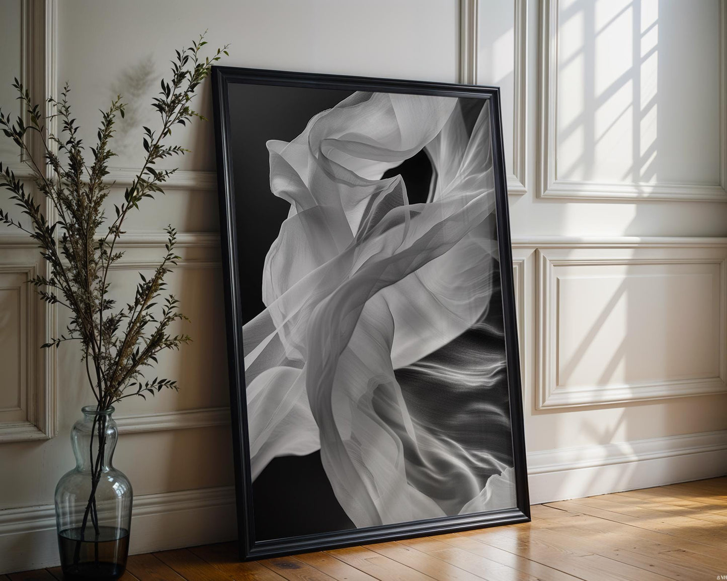 Minimal Wall Art Abstract Fabric Art Print | Monochrome Photography, Modern Home Decor abstract wall art print, geometric minimalist poster, modern Scandinavian decor, Monohaus