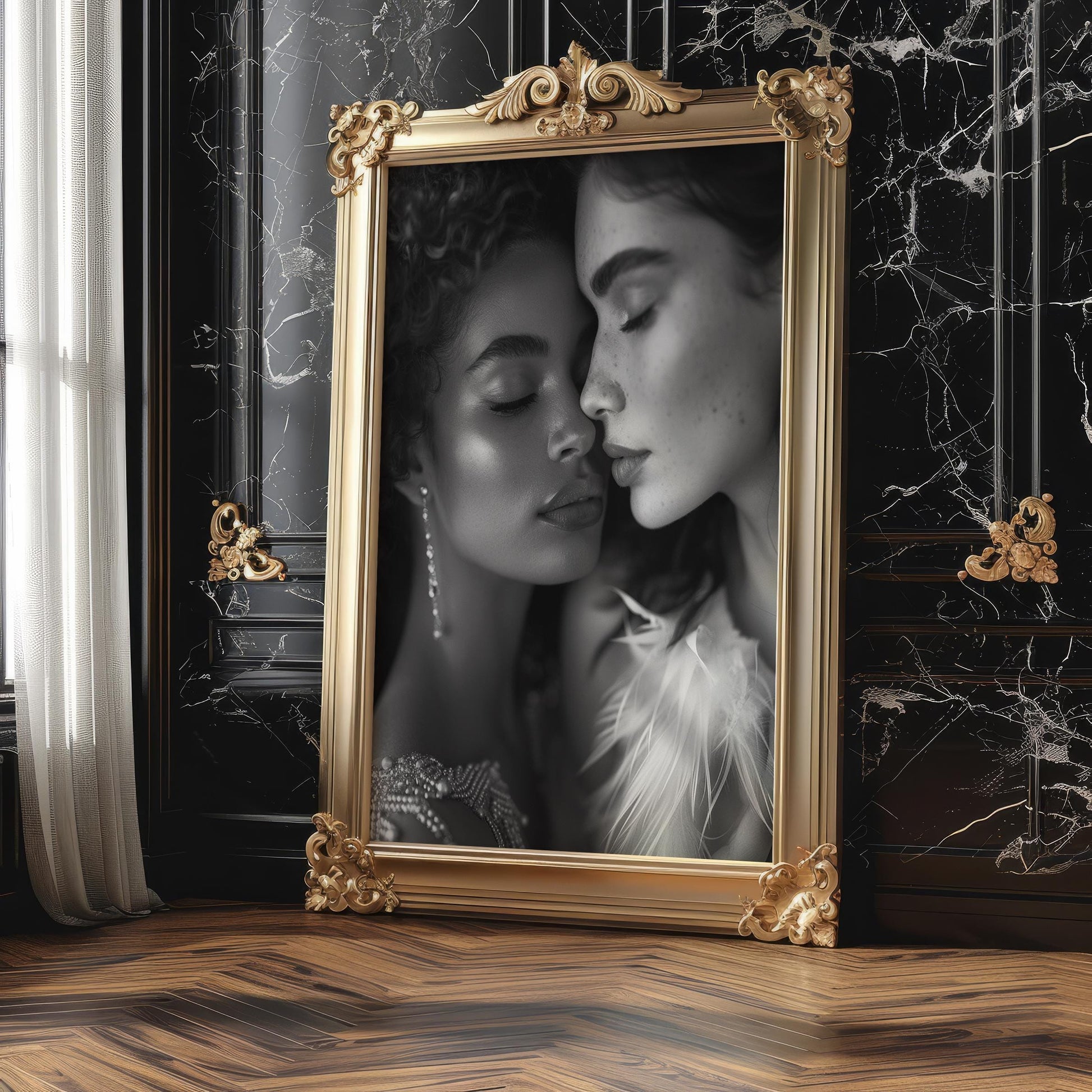 Minimal Wall Art Intimate Portrait Art Print | Black and White Female Photography wall art print, minimalist black and white poster, modern Scandinavian wall decor, Monohaus