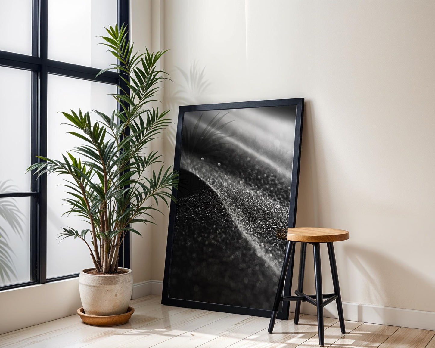 Minimal Wall Art Minimalist Sand Texture Art Print | Black and White Photography wall art print, minimalist black and white poster, modern Scandinavian wall decor, Monohaus