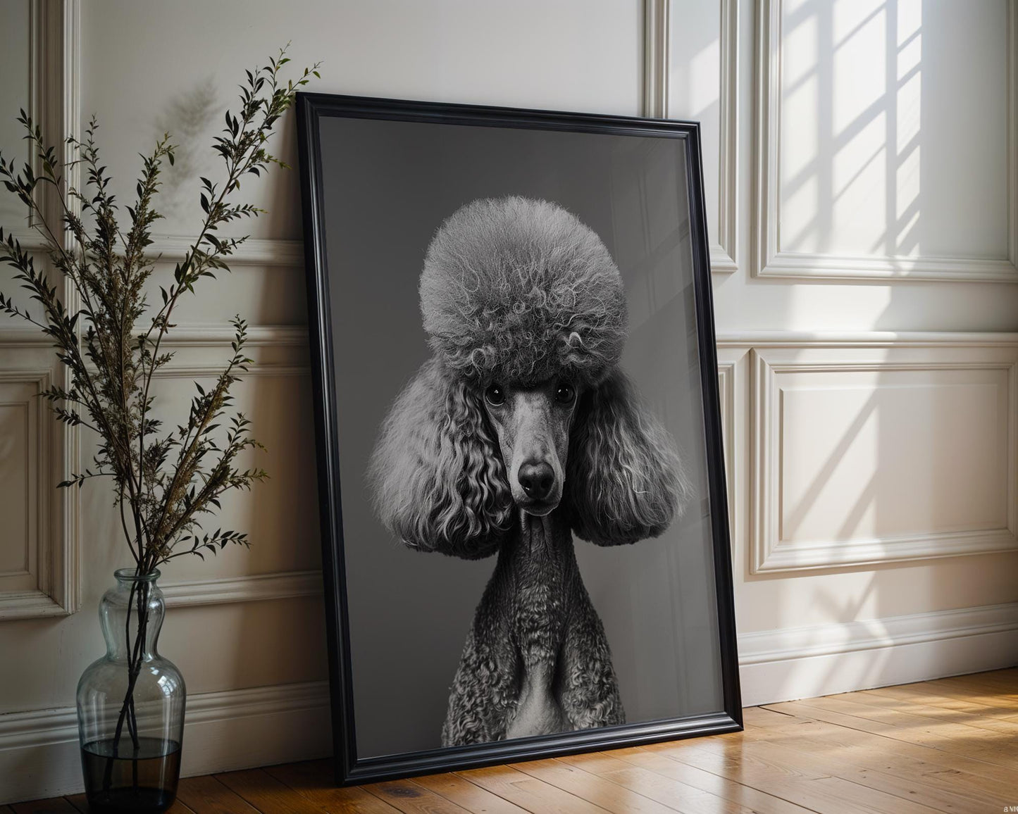 Dog Photography Modern Poodle Print | Black and White , Minimalist Poster wall art print, minimalist black and white poster, modern Scandinavian wall decor, Monohaus