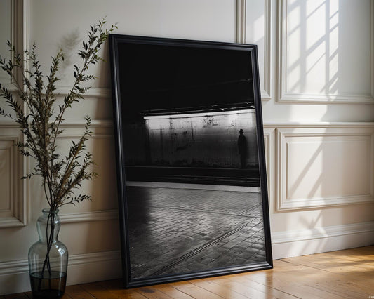 Minimal Wall Art The Watcher | Black and White Subway Photography wall art print, black and white architectural poster, minimalist modern Scandinavian wall decor, Monohaus