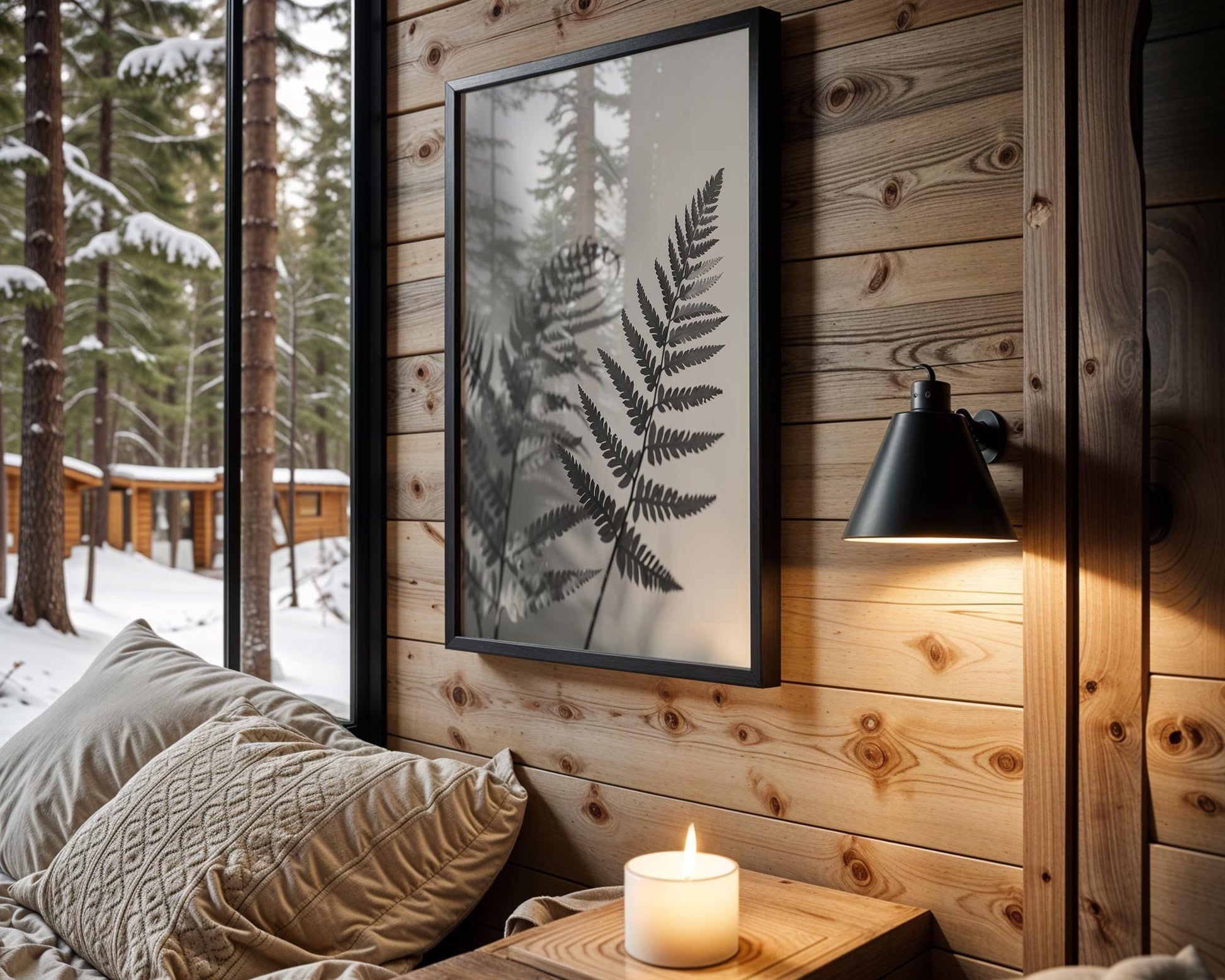 Botanical Photo | Fern Leaf Art Print | Minimalist Black and White Photography wall art print, minimalist black and white poster, modern Scandinavian wall decor, Monohaus