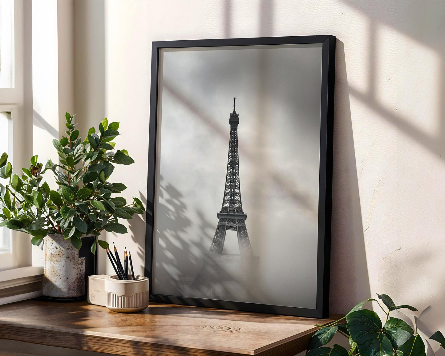 World Landmark | Eiffel Tower Photography Print | Paris Black and White Minimalist Wall Art