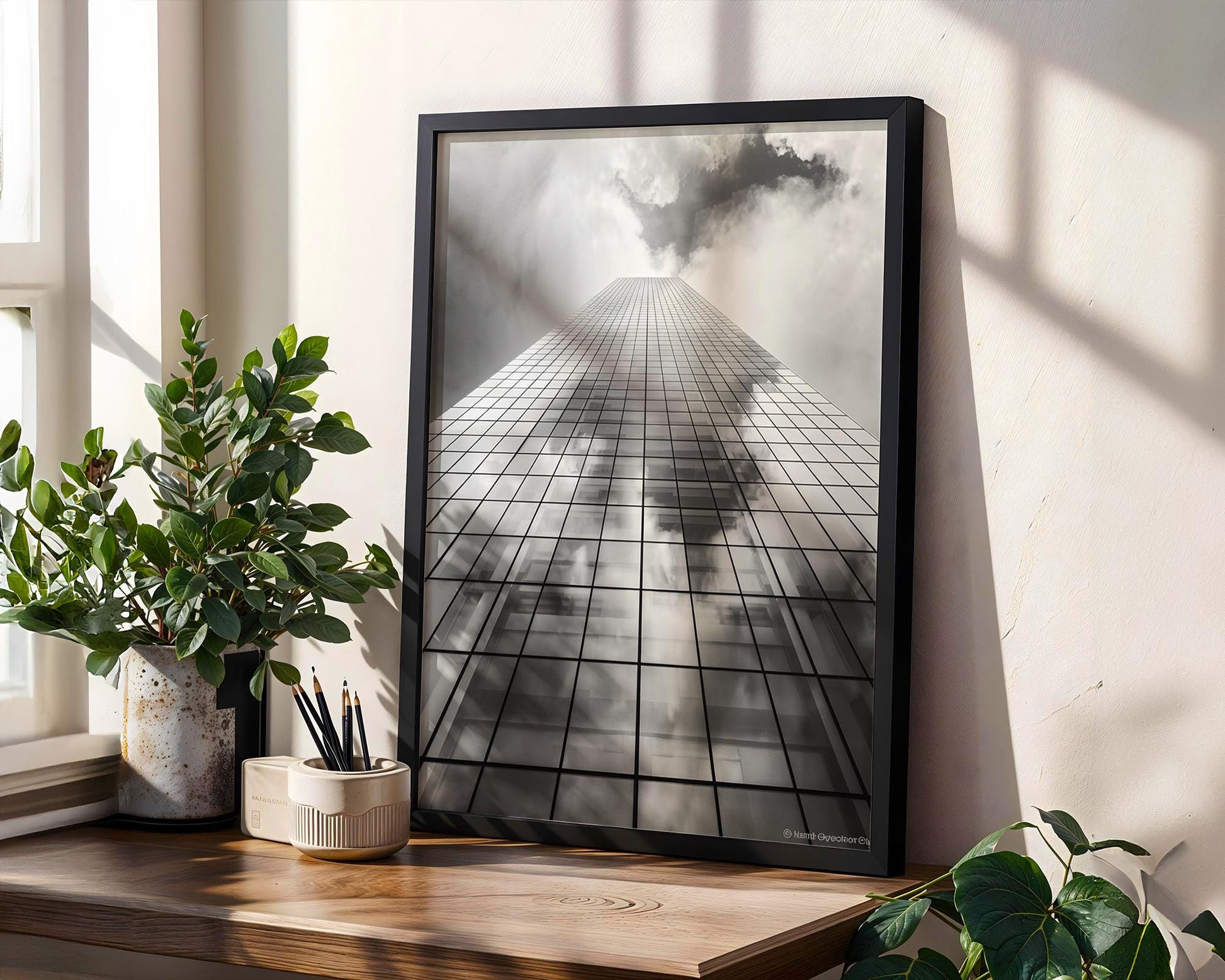 Urban Photography | Abstract Skyscraper Building Print | Minimal City Wall Art wall art print, black and white architectural poster, minimalist modern Scandinavian wall decor, Monohaus