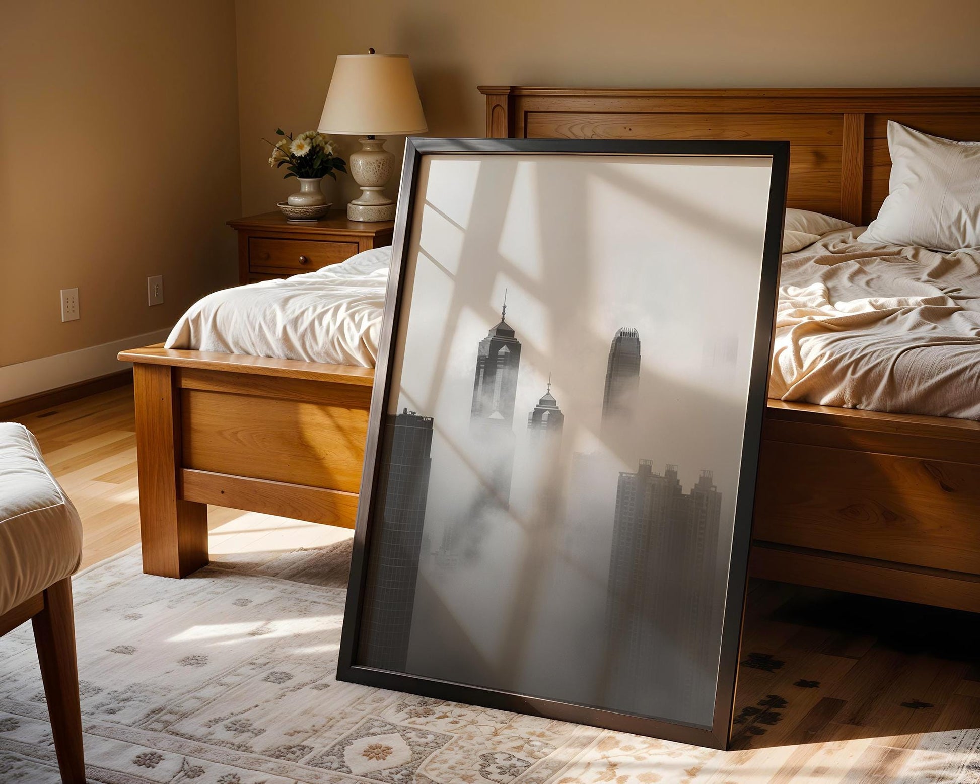 World Landmark | Hong Kong Cityscape Print | Black and White Architecture Photography wall art print, black and white architectural poster, minimalist modern Scandinavian wall decor, Monohaus