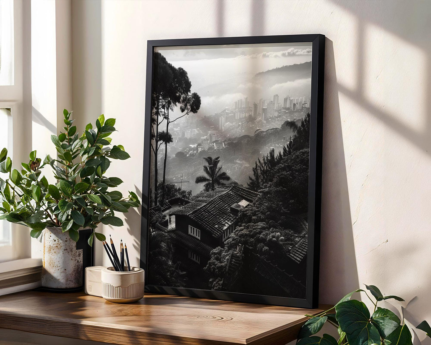 World Landmark | San Francisco Skyline Print | Foggy Black and White Urban Photography black and white photo print, minimalist monochrome wall art poster for modern interiors, Monohaus