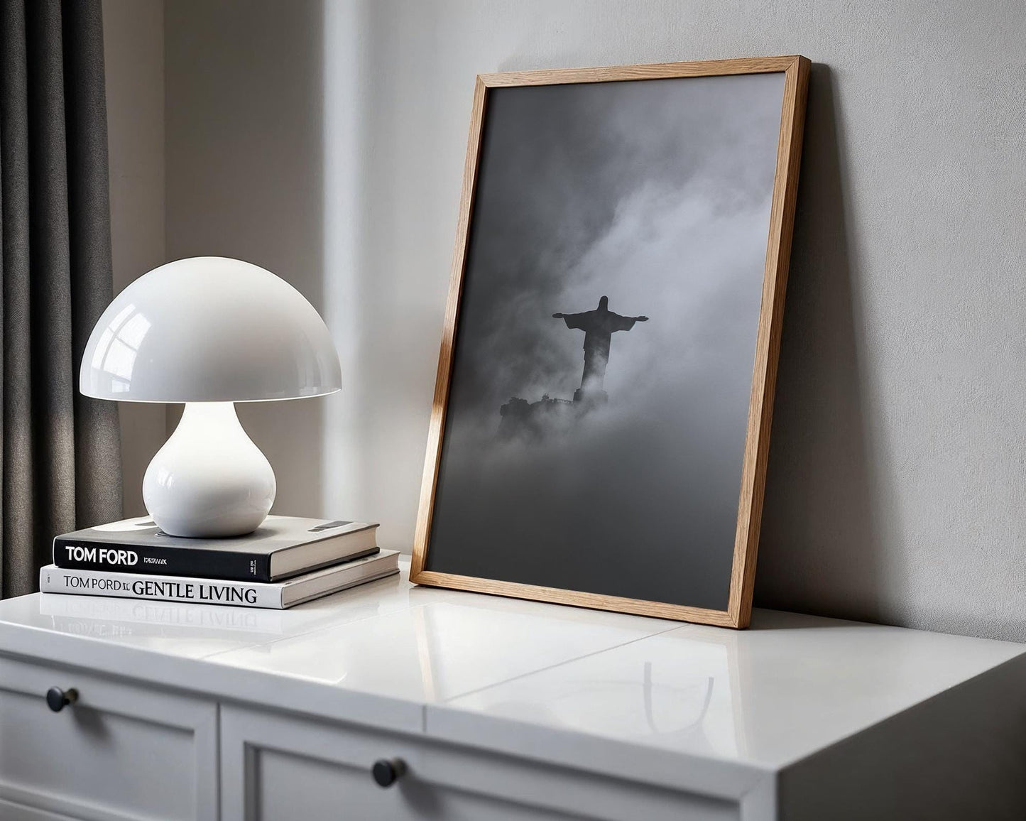 World Landmark | Christ the Redeemer Print | Rio de Janeiro Black & White Photography wall art print, minimalist black and white poster, modern Scandinavian wall decor, Monohaus