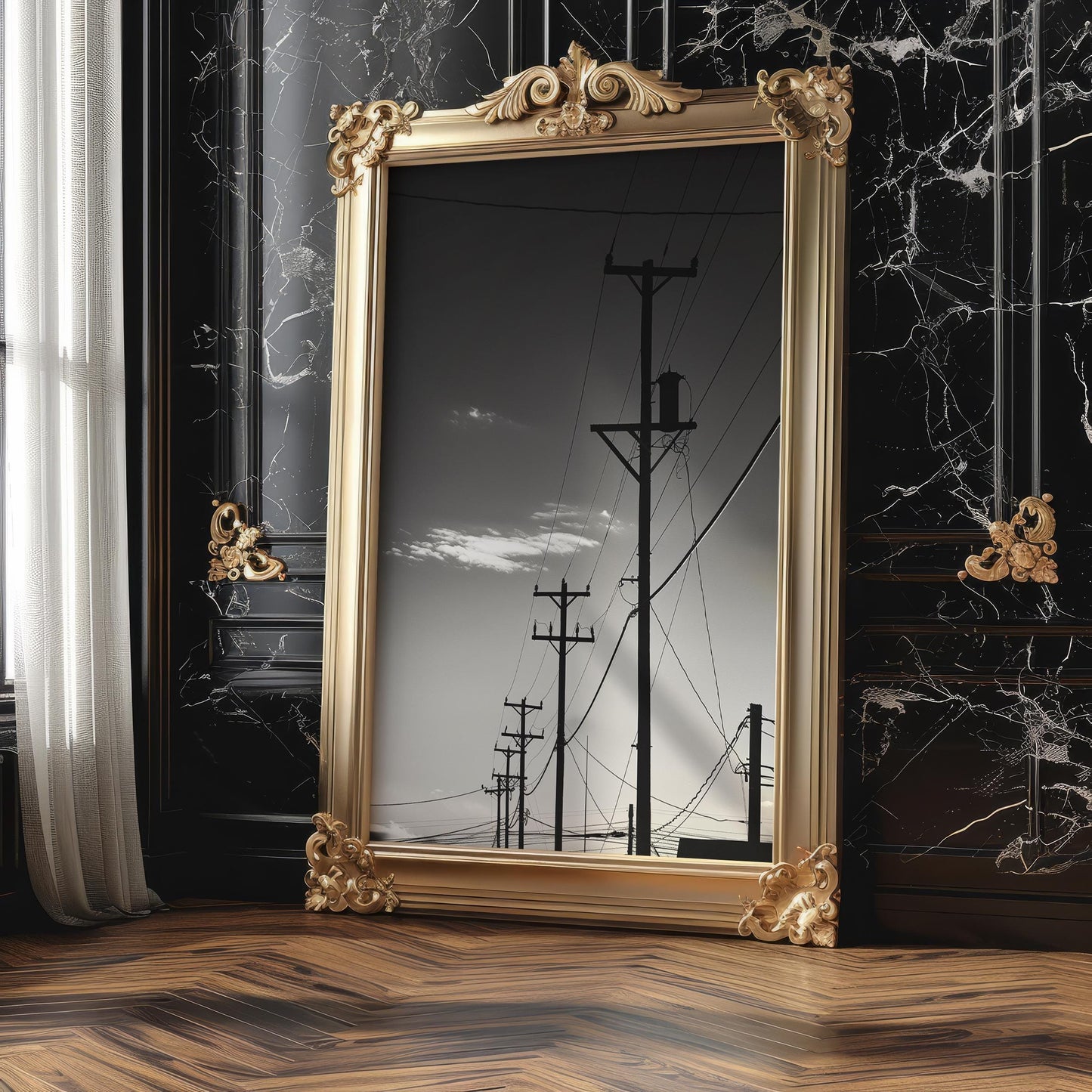 Urban Photography | Power Lines Print | Black and White Photography, Industrial Decor abstract wall art print, geometric minimalist poster, modern Scandinavian decor, Monohaus