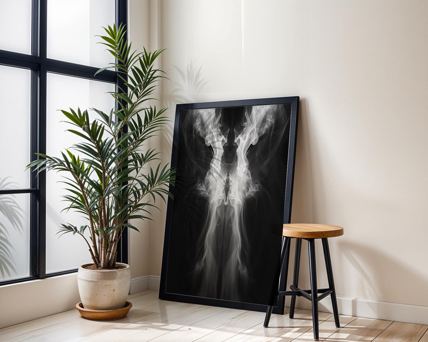 Minimal Wall Art Abstract Smoke Form | Black and White Fine Art Photography abstract wall art print, geometric minimalist poster, modern Scandinavian decor, Monohaus