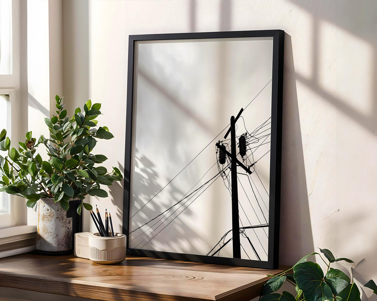 Urban Photography | Power Lines Photography Print | Minimalist Black and White Wall Art abstract wall art print, geometric minimalist poster, modern Scandinavian decor, Monohaus