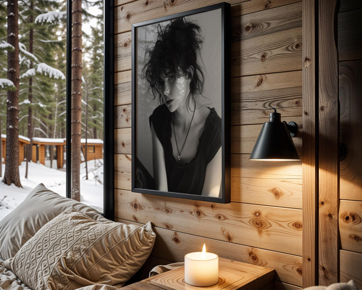 Minimal Wall Art Noir Portrait Print | Black and White Fine Art Photography wall art print, minimalist black and white poster, modern Scandinavian wall decor, Monohaus