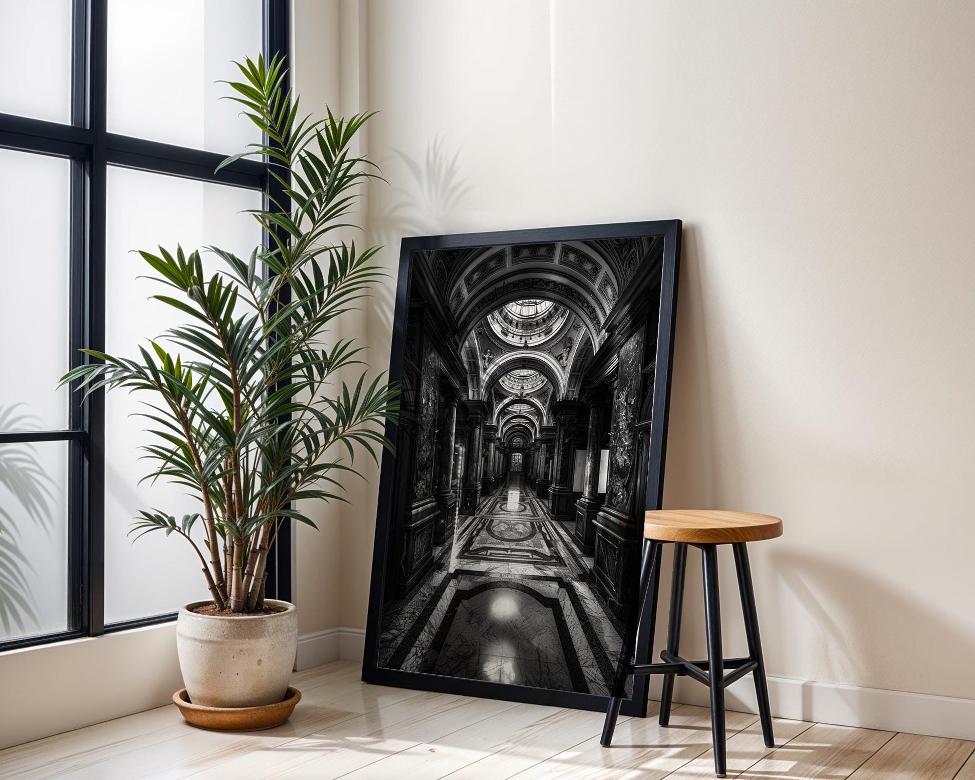 World Landmark | Vienna Baroque Architecture Art Print | Black and White Photography wall art print, black and white architectural poster, minimalist modern Scandinavian wall decor, Monohaus