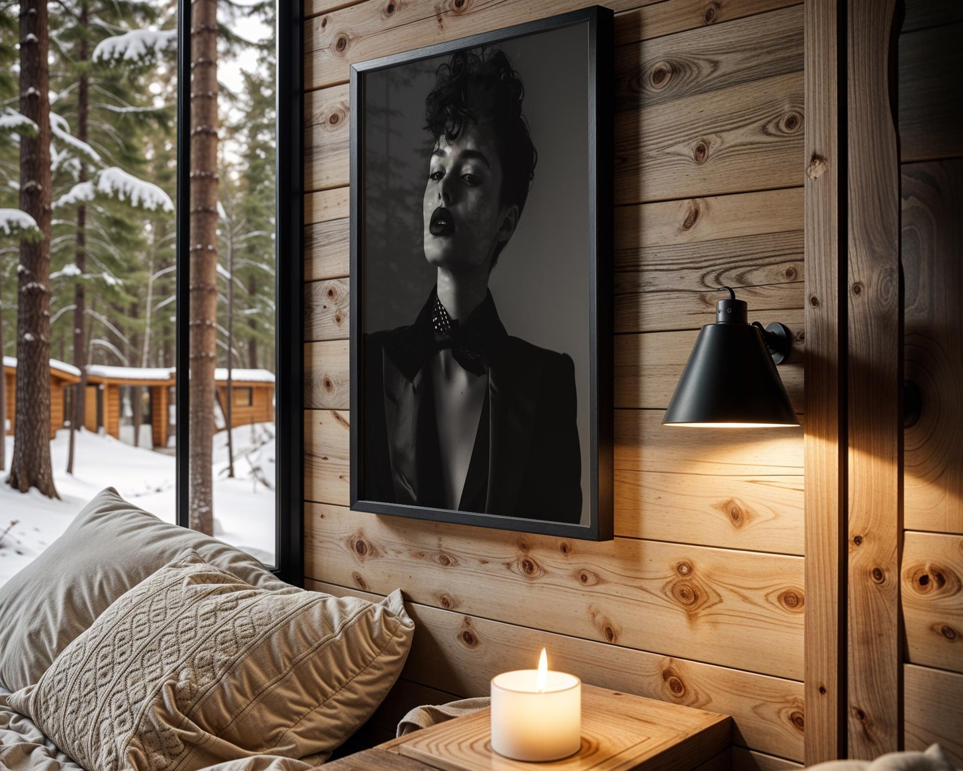 Minimal Wall Art Black and White Woman Portrait Print | Modern Noir Art wall art print, minimalist black and white poster, modern Scandinavian wall decor, Monohaus