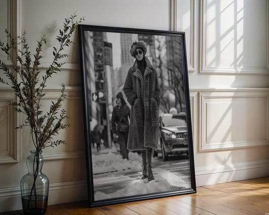 Black and White Winter Fashion Photography Print | Urban Minimalist Wall Art black and white photo print, minimalist monochrome wall art poster for modern interiors, Monohaus