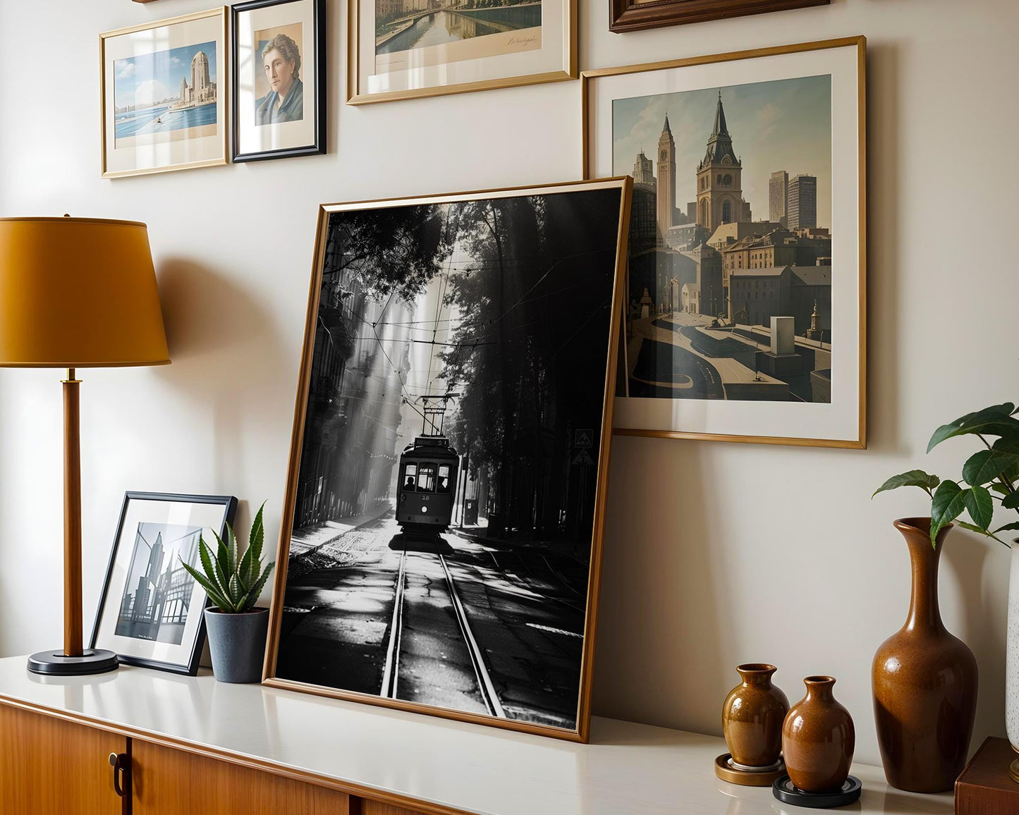 World Landmark | Lisbon Tram Print | Black and White Travel Photography wall art print, minimalist black and white poster, modern Scandinavian wall decor, Monohaus