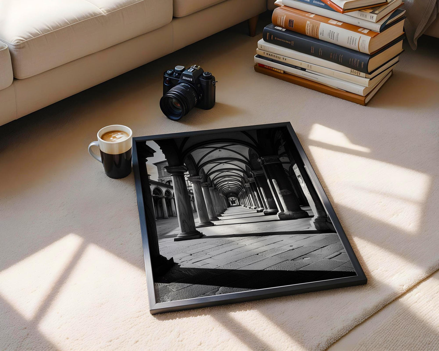 World Landmark | Bologna Italy Arches Print | Black and White Photography