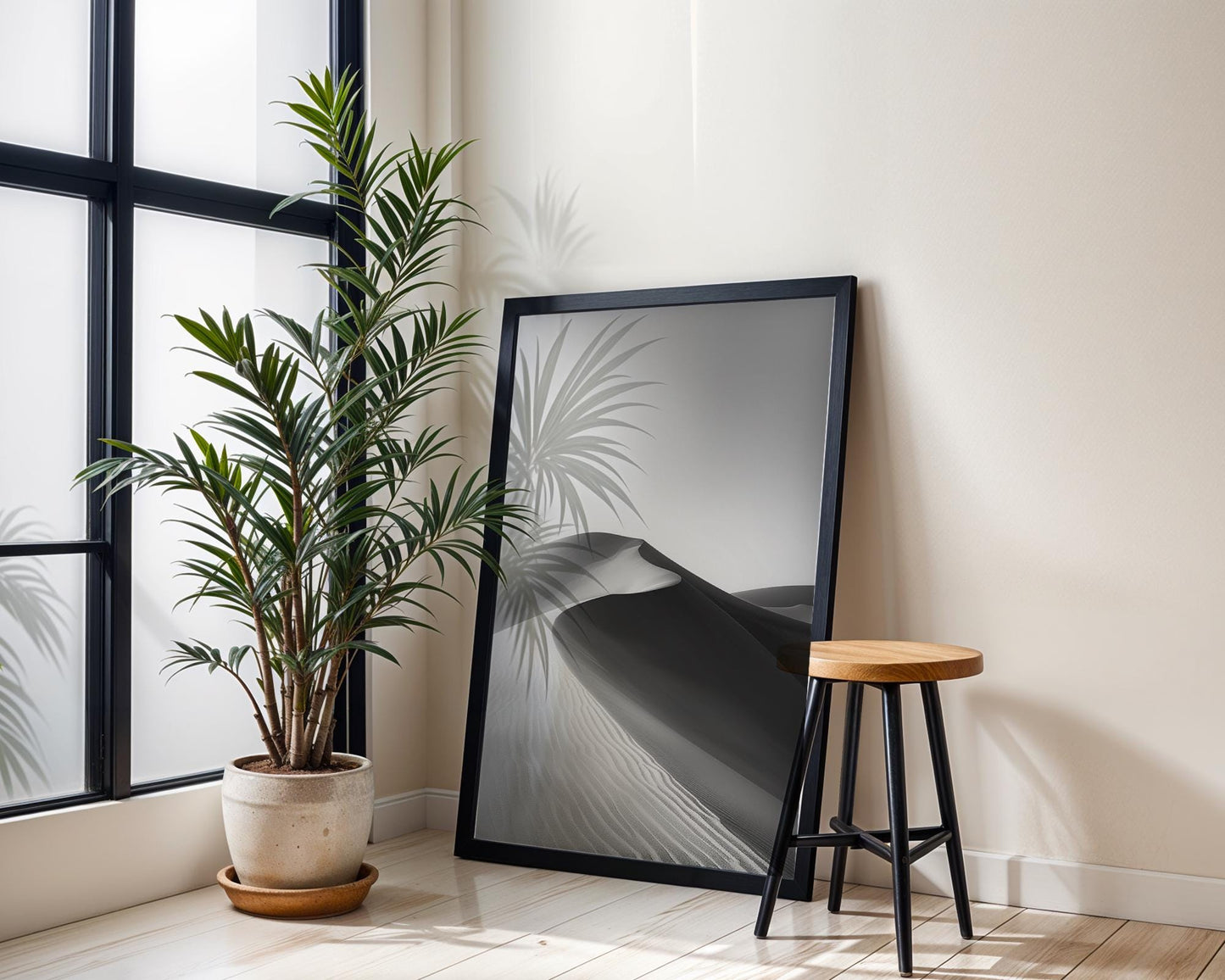 Botanical Photo | Desert Dunes Fine Art Print | Minimalist Landscape Photography wall art print, minimalist black and white poster, modern Scandinavian wall decor, Monohaus