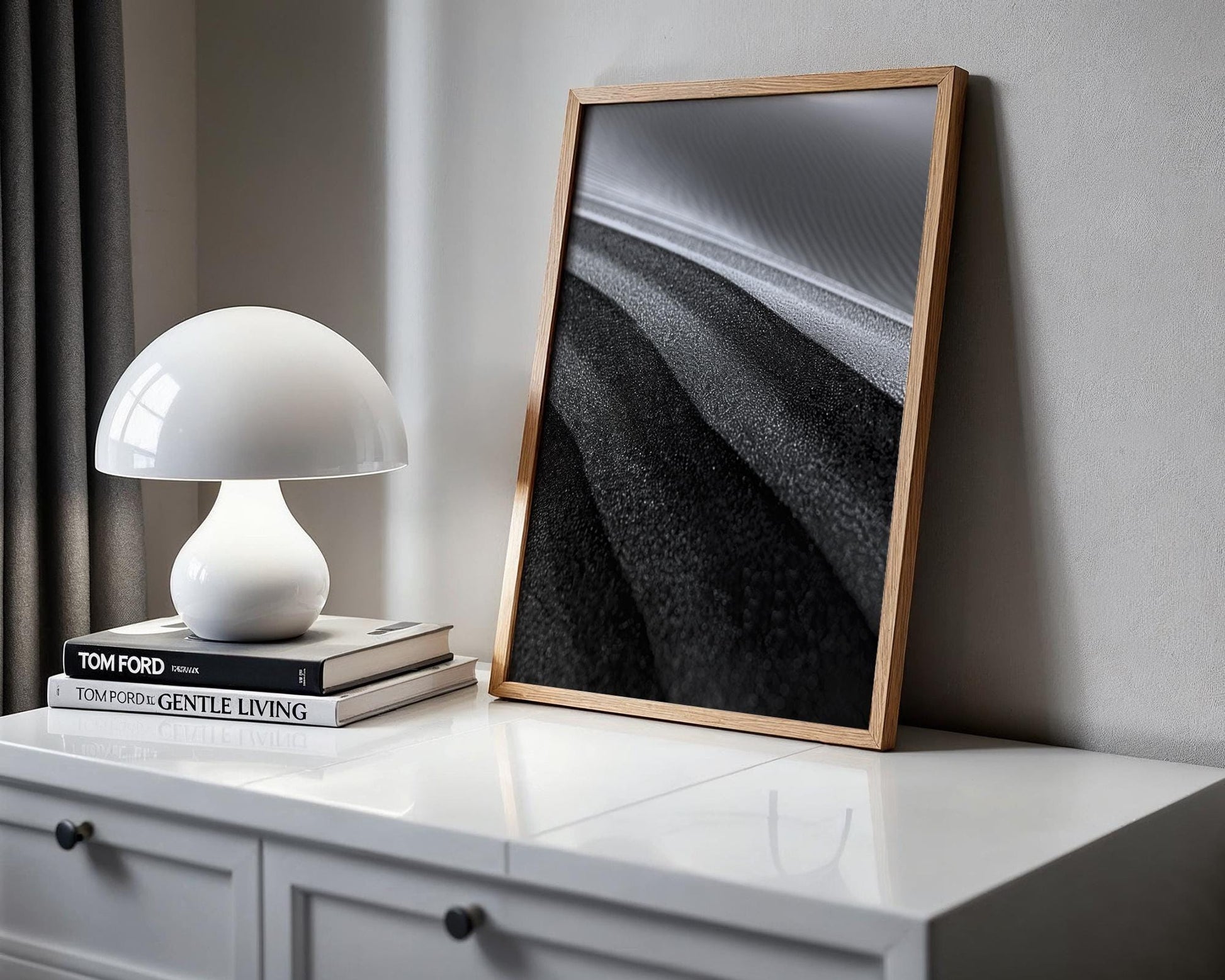 Minimal Wall Art Dark Sands | Black and White Abstract Landscape Print abstract wall art print, geometric minimalist poster, modern Scandinavian decor, Monohaus