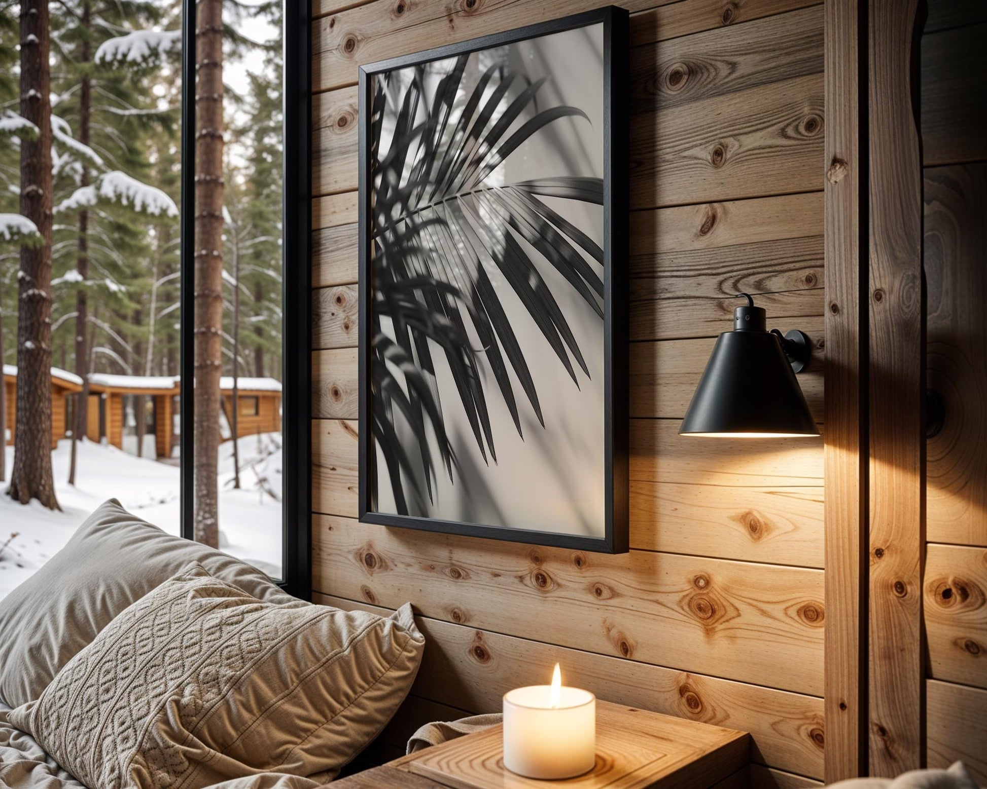 Botanical Photo | Abstract Leaf Macro Photography Print | Black & White Minimal abstract wall art print, geometric minimalist poster, modern Scandinavian decor, Monohaus