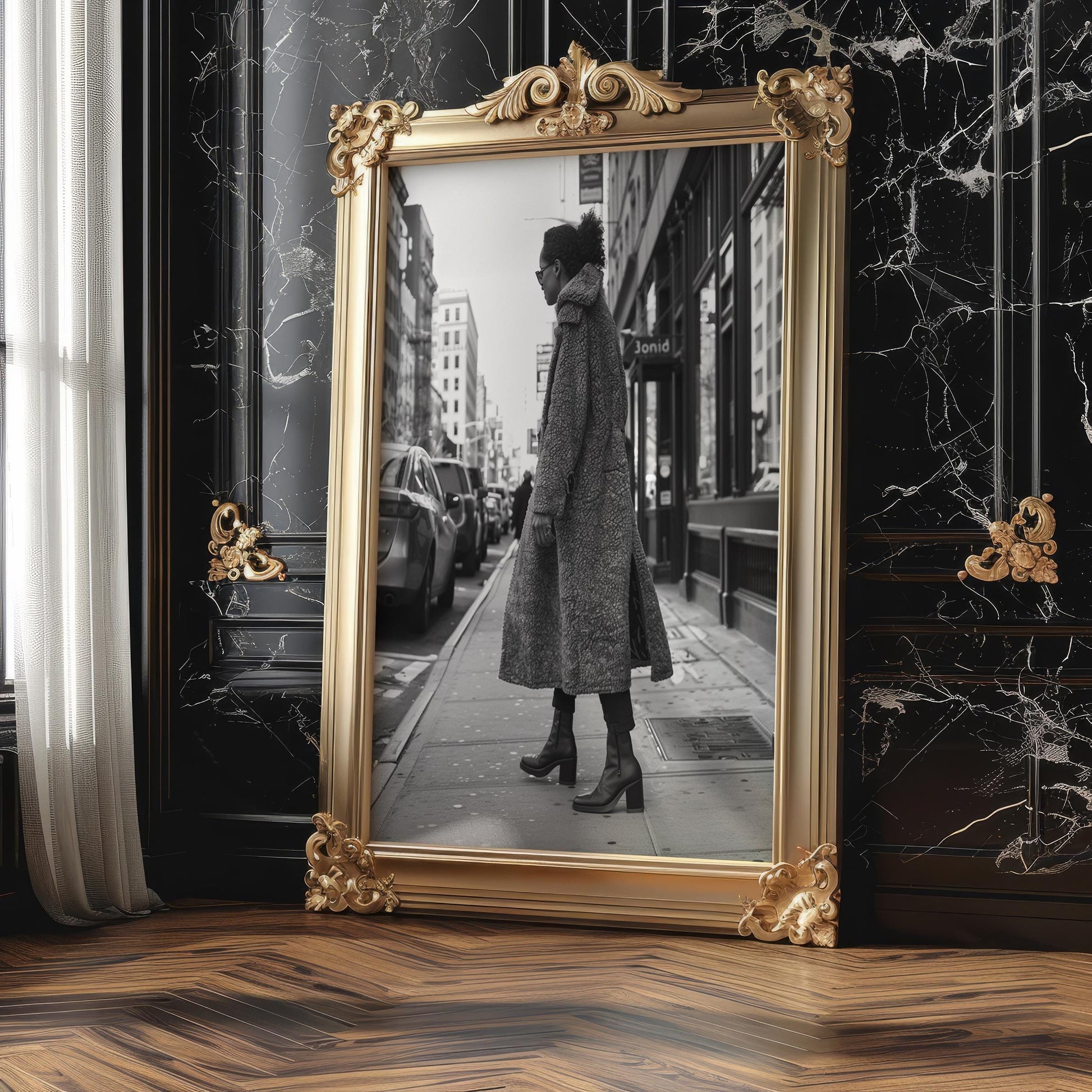 Minimal Wall Art | Black and White Street Fashion Urban Photography Print black and white photo print, minimalist monochrome wall art poster for modern interiors, Monohaus