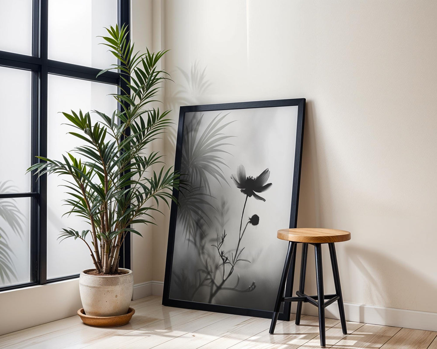 Botanical Photo | Minimalist Flower Photography Print | Black and White  Art wall art print, minimalist black and white poster, modern Scandinavian wall decor, Monohaus