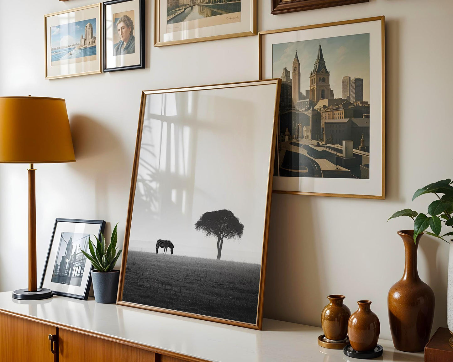 Wildlife Poster | Zebra and Acacia Tree Fine Art Print • Minimalist Safari Landscape wall art print, minimalist black and white poster, modern Scandinavian wall decor, Monohaus