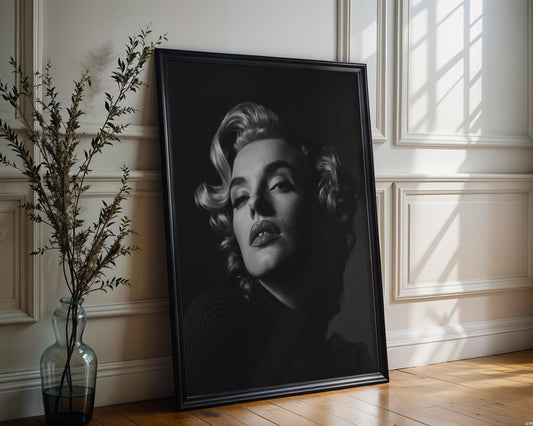 Minimal Wall Art Classic Hollywood Portrait | Black & White Fine Art Photography Print wall art print, minimalist black and white poster, modern Scandinavian wall decor, Monohaus