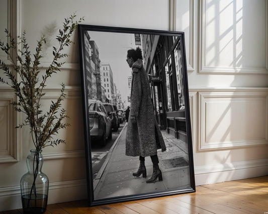 Minimal Wall Art | Black and White Street Fashion Urban Photography Print black and white photo print, minimalist monochrome wall art poster for modern interiors, Monohaus