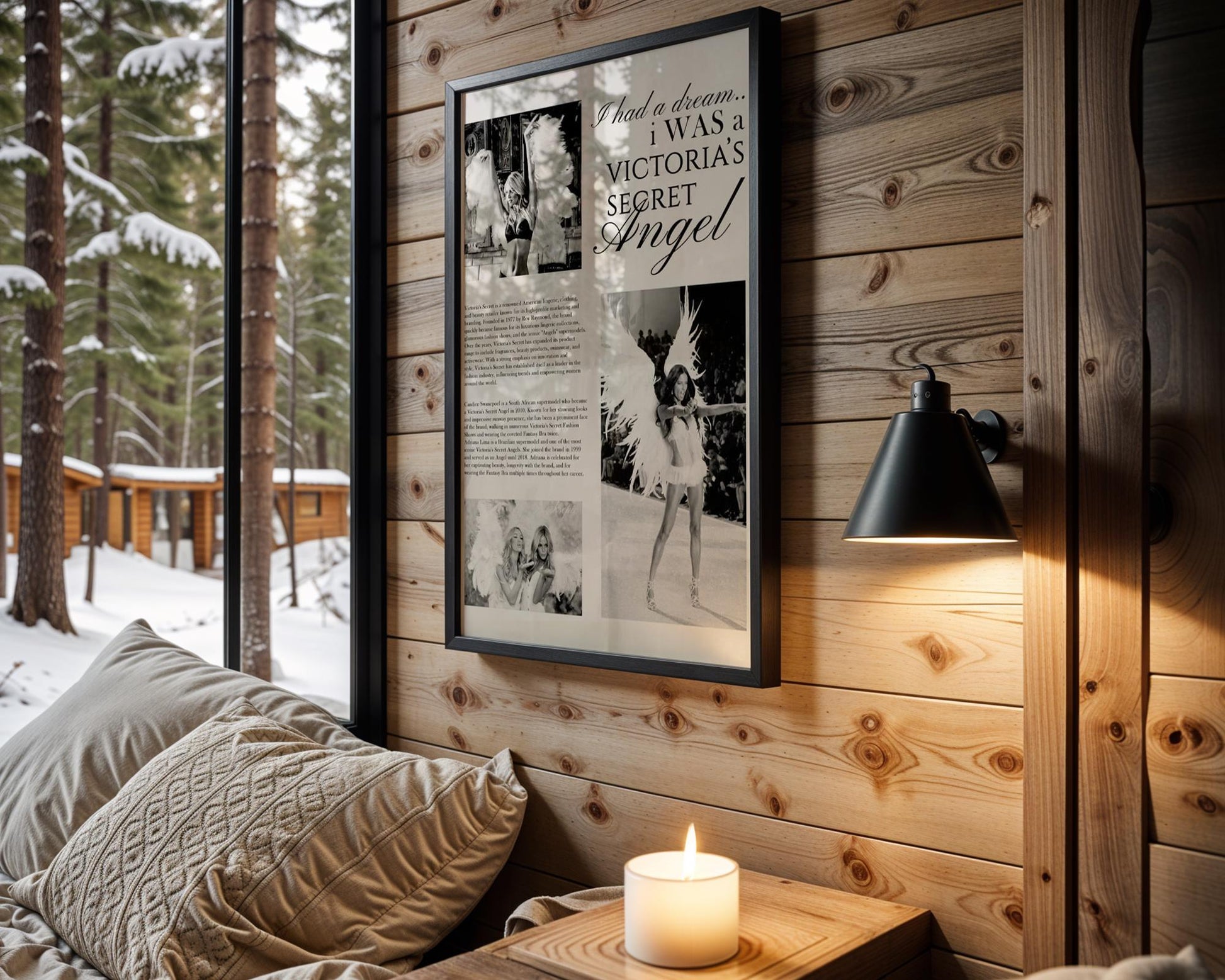 Designer Wall Art | Fashion Print Victoria’s Secret Angel Poster | Glamorous wall art print, minimalist black and white poster, modern Scandinavian wall decor, Monohaus