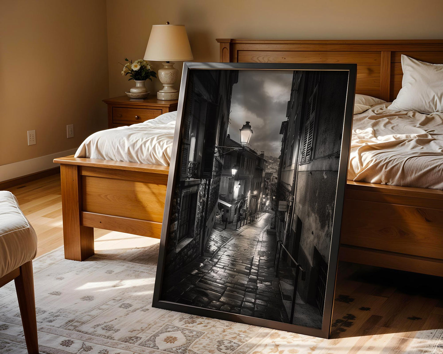 World Landmark | Nice France Print, Black & White Photography, European Street Art black and white photo print, minimalist monochrome wall art poster for modern interiors, Monohaus