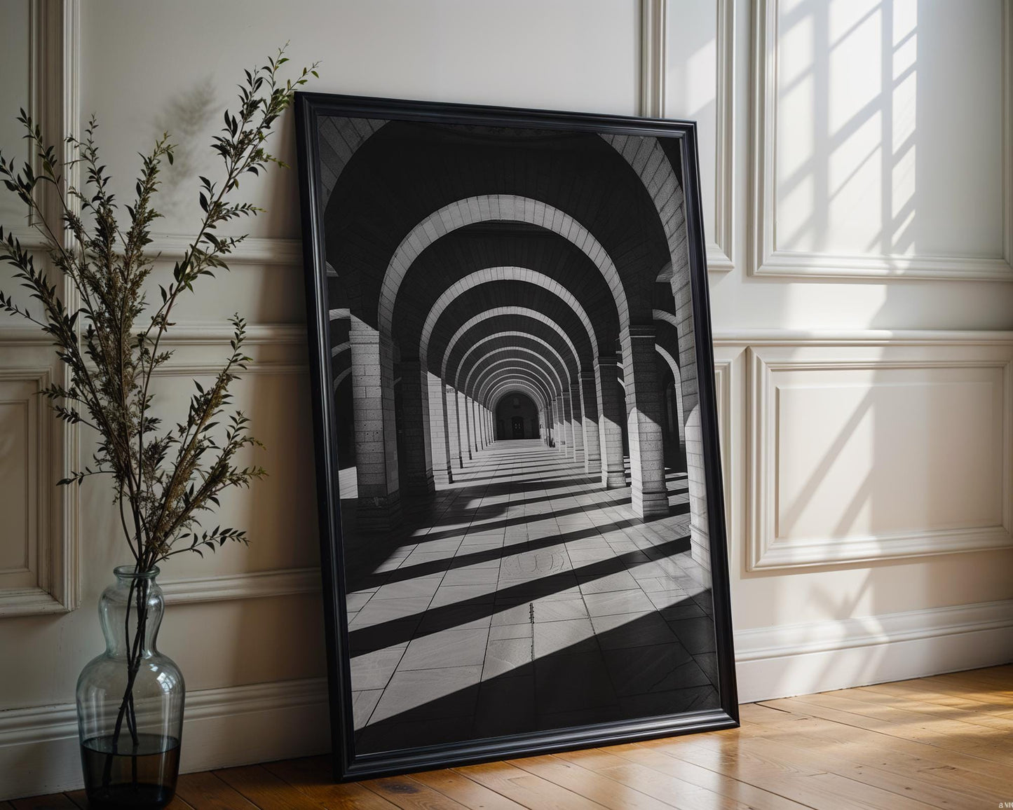 World Landmark | Madrid Cathedral Arches Print | Minimalist Black and White Photography