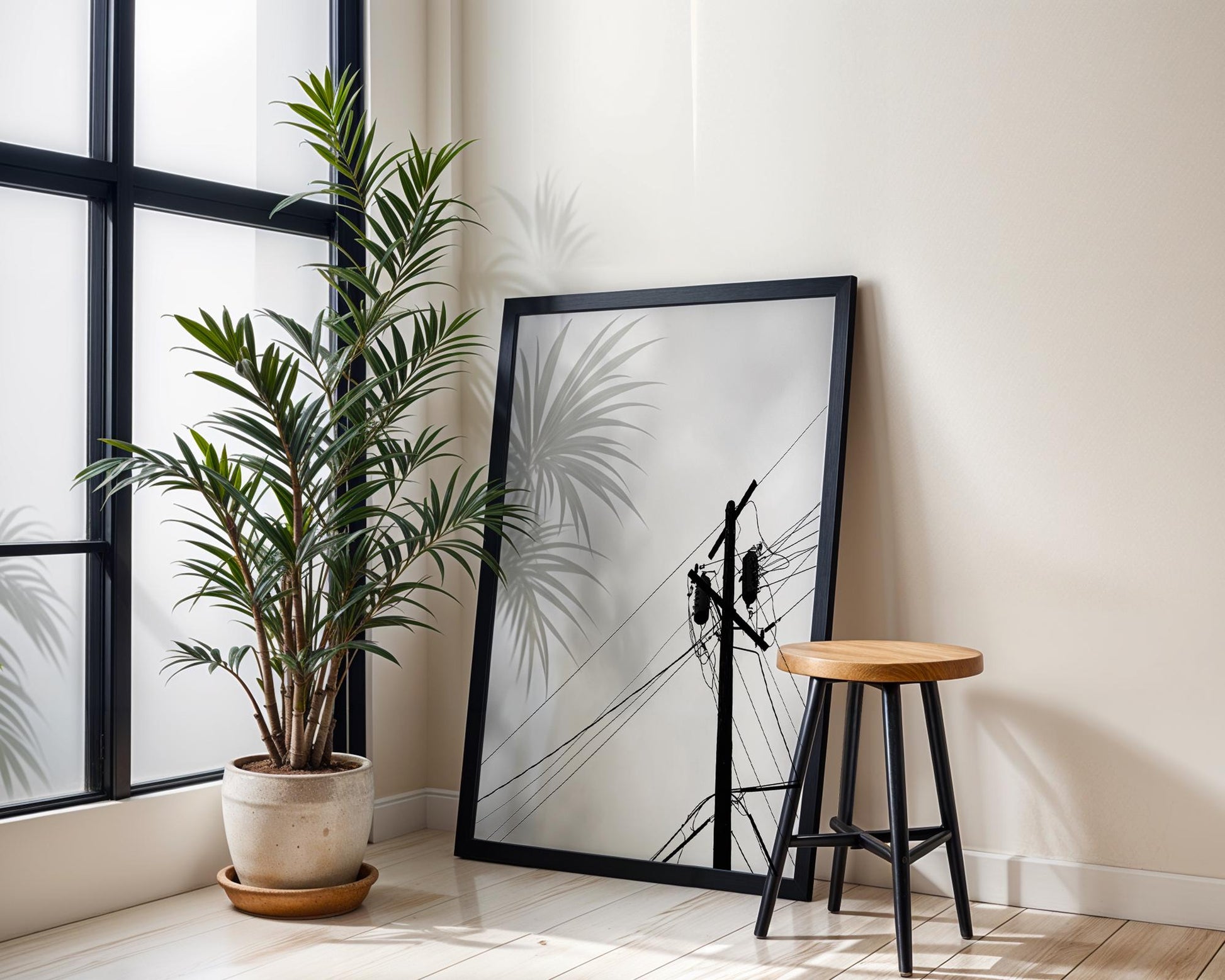 Urban Photography | Power Lines Photography Print | Minimalist Black and White Wall Art abstract wall art print, geometric minimalist poster, modern Scandinavian decor, Monohaus