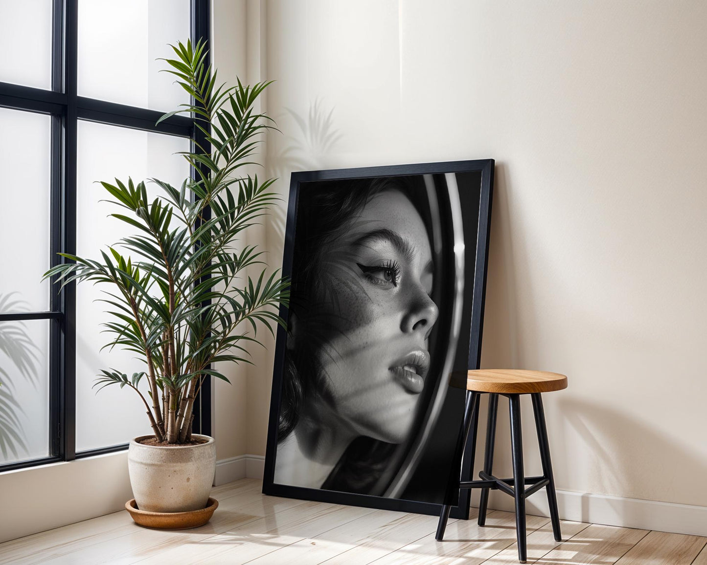 Minimal Wall Art | Silhouette Woman Portrait | Black and White Modern Print wall art print, minimalist black and white poster, modern Scandinavian wall decor, Monohaus