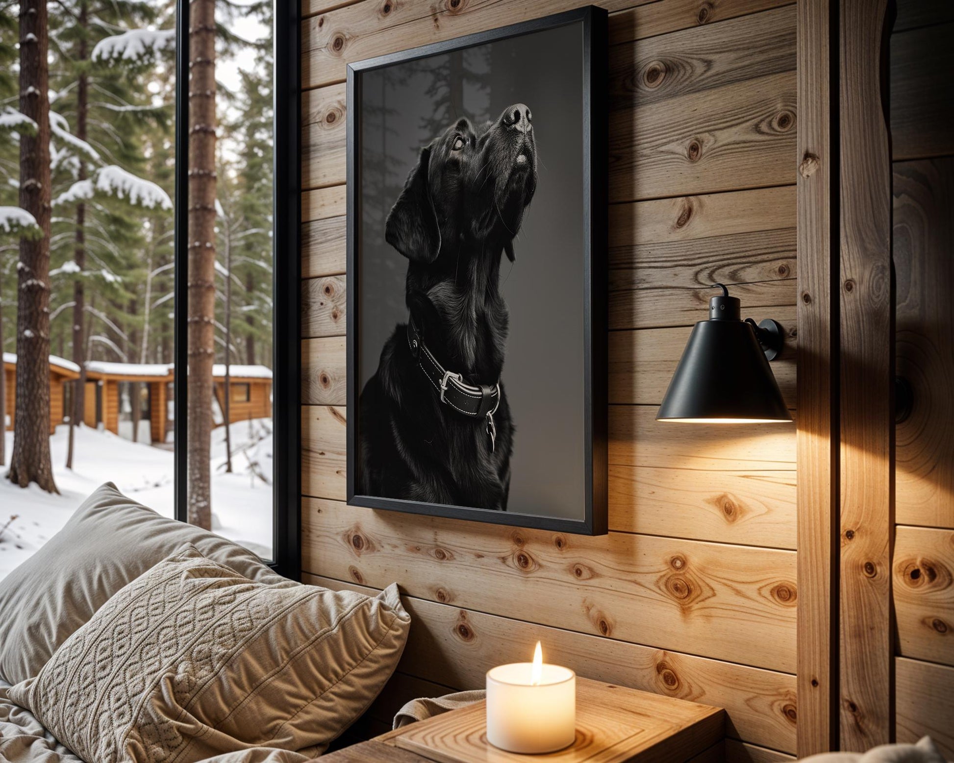 Dog Photography Black Labrador Portrait | Fine Art Home Decor Print wall art print, minimalist black and white poster, modern Scandinavian wall decor, Monohaus