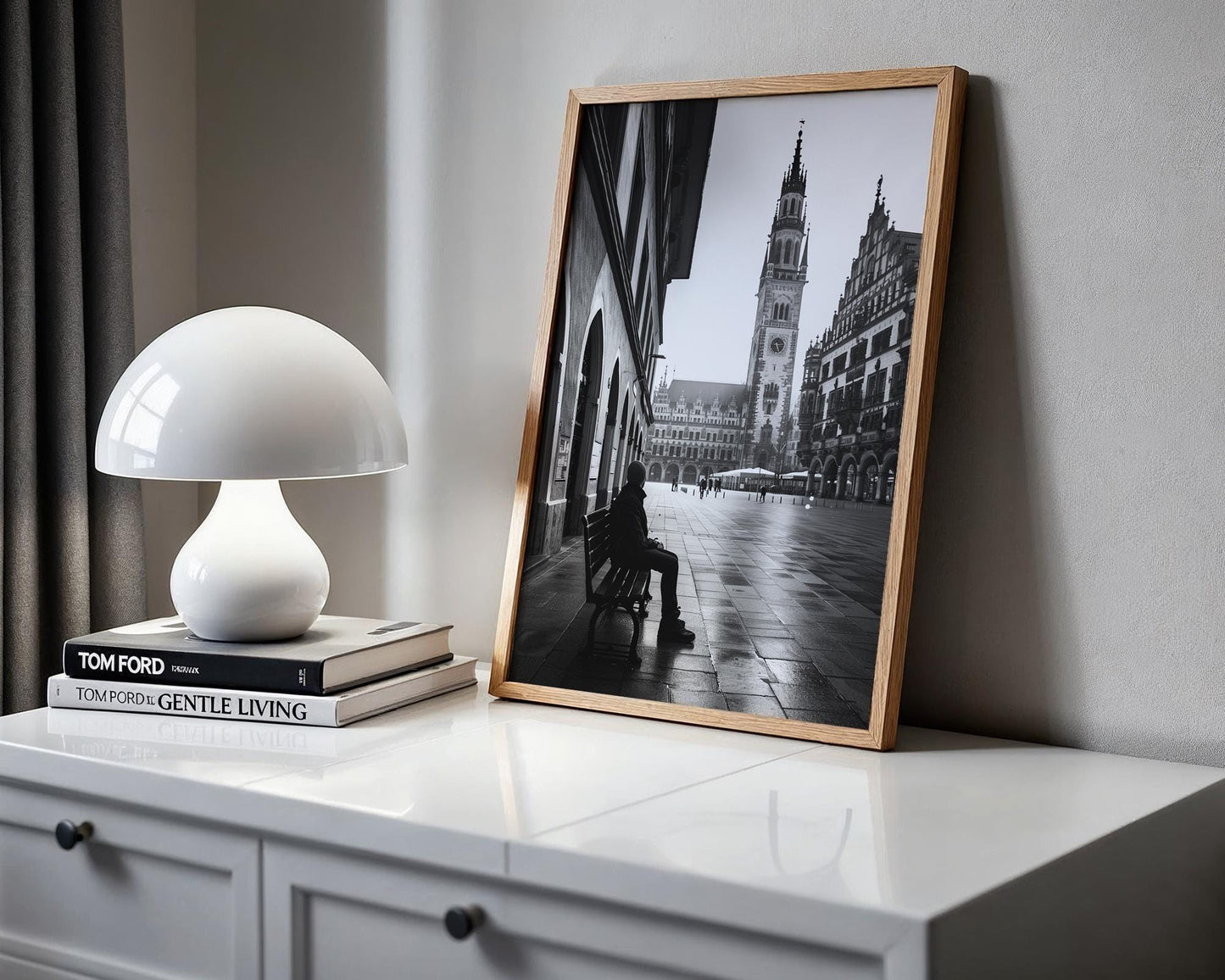 World Landmark | Marienplatz Munich Print | Black and White Architecture Photography