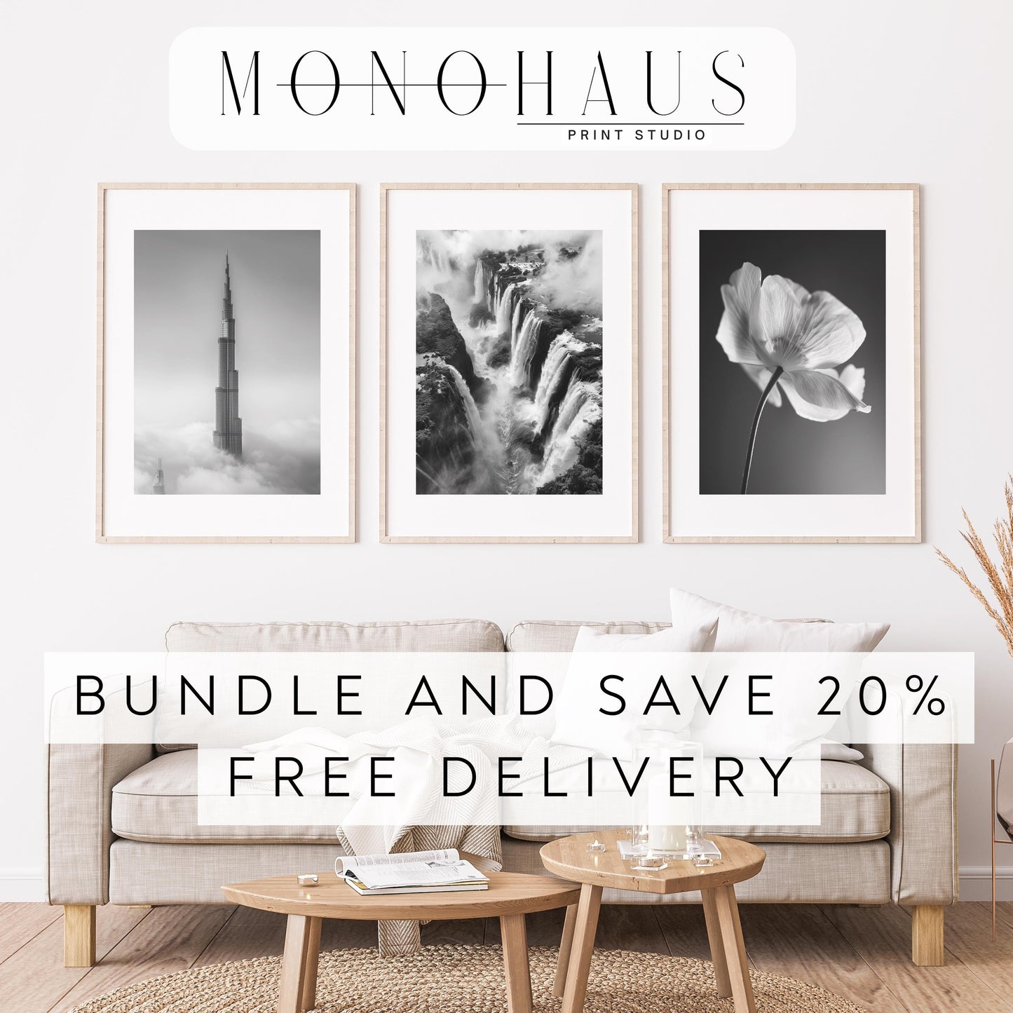Urban Photography | Moody Rain Print | Atmospheric Street Scene Noir Film Vibe black and white photo print, minimalist monochrome wall art poster for modern interiors, Monohaus